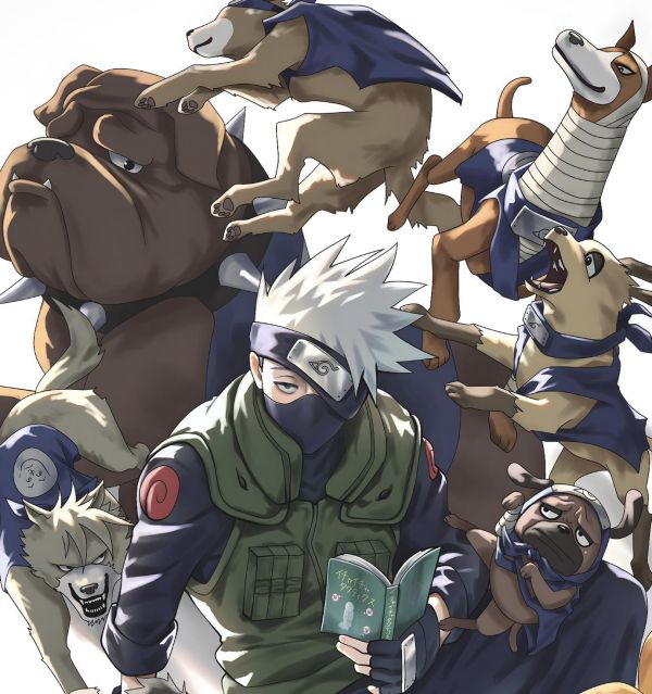 【海外代購】H2 《卡卡西與忍犬》火影忍者旗木卡卡西鳴人佐助動畫裝飾畫 