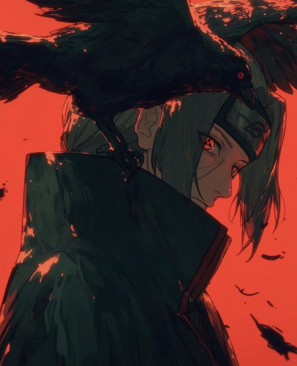 【海外代購】H2 《烏鴉鼬》火影忍者宇智波鼬曉組織寫輪眼動漫裝飾畫 