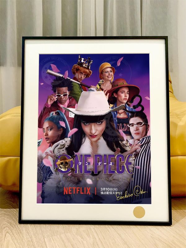 【海外代購】星空 《海賊王真人版》魯夫索隆娜美山治喬巴羅賓one piece巴洛克薇薇動漫裝飾畫 
