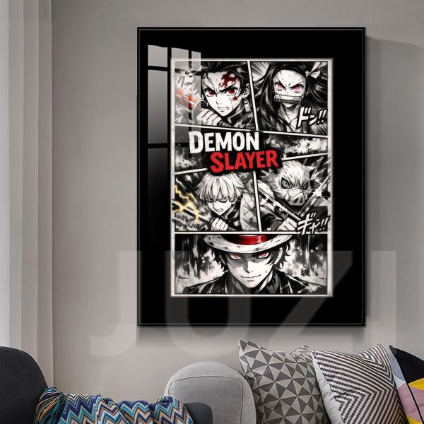 【海外代購】橘子 JUZI 鬼滅之刃切片海報 黑白漫版 