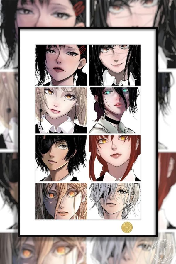 【海外代購】H2 《電鋸人女團》瑪奇瑪蕾塞帕瓦戰爭惡魔裝飾畫 