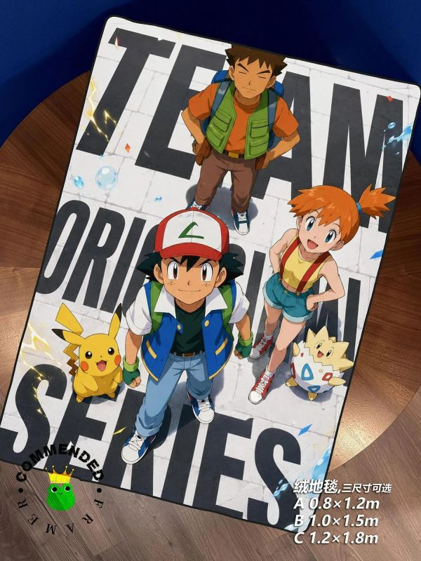 【海外代購】皇呱 《初代三人組》寶可夢裝飾畫 午睡毯 地毯 