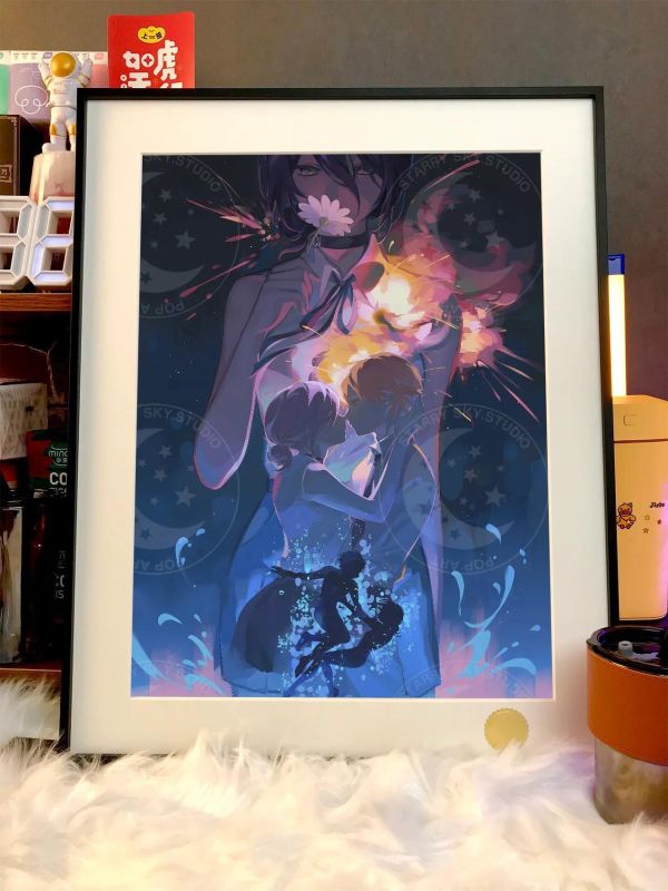 【海外代購】星空《電次與蕾塞》電鋸人裝飾畫 