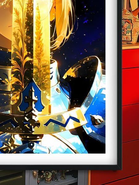 【海外代購】巴洛克 《聖劍saber》阿爾托莉雅·潘德拉貢亞瑟王裝飾畫冰箱貼 