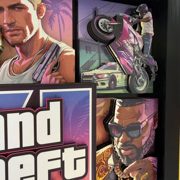 【海外代購】凹凸 PANDA 俠盜獵車手GTA6給他a罪惡都市R星裝飾畫 