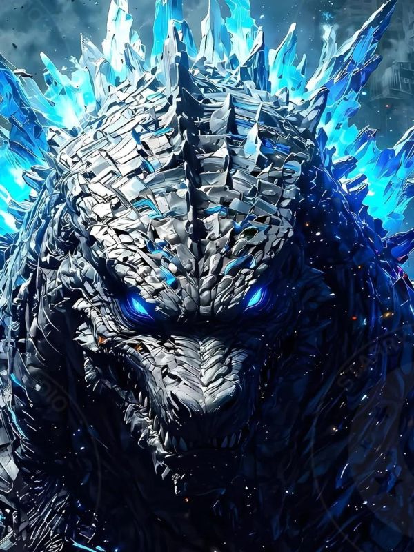 【海外代購】星空《哥斯拉》怪獸之王基多拉魔斯拉拉頓裝飾畫 