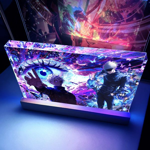 【海外代購】阿喵畫社 術式反轉 五條悟 發光直式1.9cm發光手辦架展示磚 