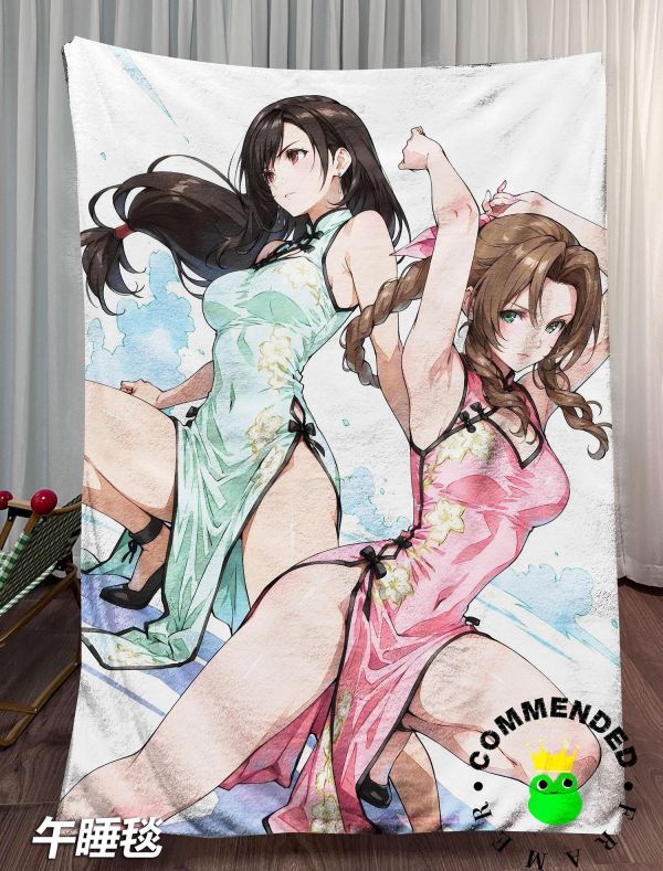 【海外代購】皇呱 《旗袍蒂法愛麗絲》 最終幻想VII旗袍蒂法愛麗絲同人周邊裝飾畫 午睡毯 地毯 