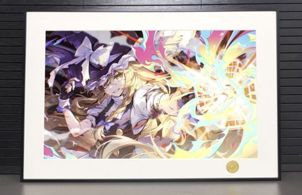 【海外代購】H2 《霧雨魔理沙》東方project黑白魔法使裝飾畫 