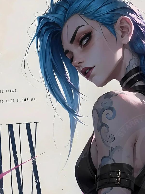 【海外代購】星空《Jinx》英雄聯盟LOL暴走蘿莉雙城之戰裝飾畫 