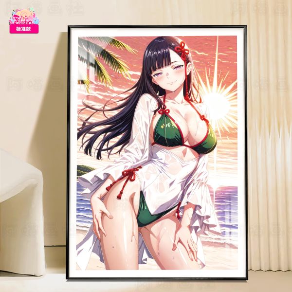 【海外代購】阿喵畫社 黃昏 泳裝山城戀 8k主題高清裝飾畫 午睡毛毯  牆面掛毯 床頭地墊  冰箱貼 