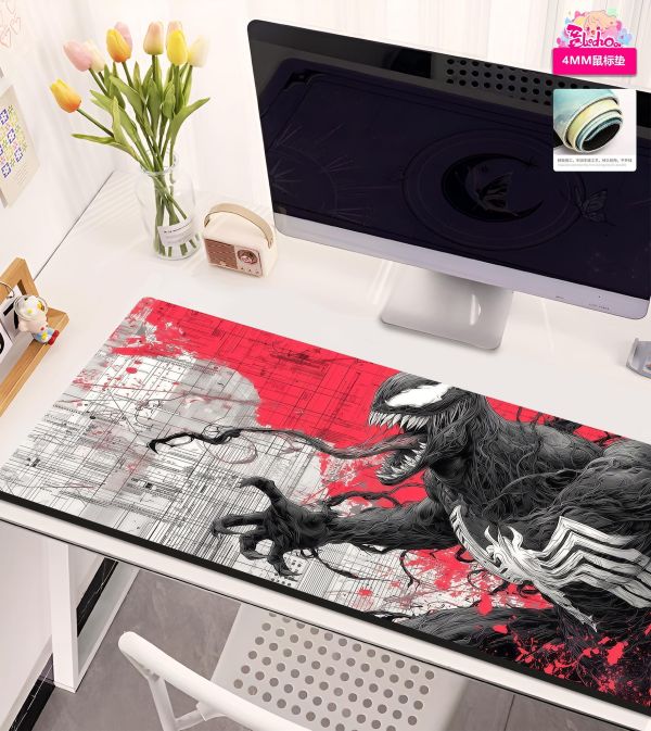 【海外代購】阿喵畫社 紅底共生 猛毒 8k主題高清裝飾畫 床頭地墊 發光滑鼠墊 