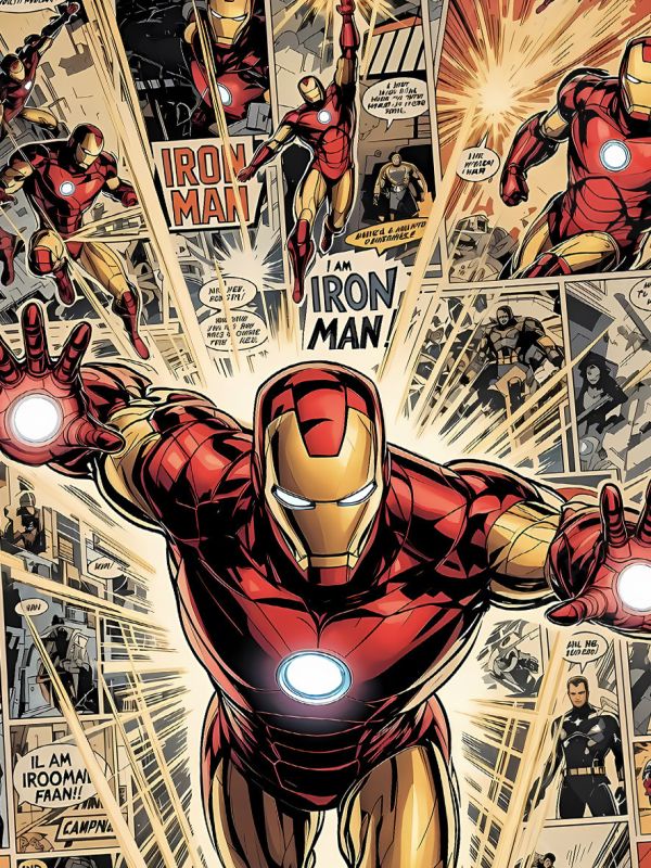 【海外代購】星空 《復古鋼鐵人》Iron Man東尼史塔克tony鐵人馬克漫威動畫二次元裝飾畫 