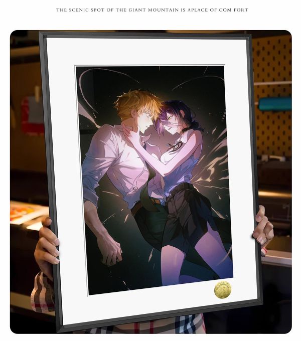 【海外代購】皇呱 《蕾塞電次CP》 電鋸人惡魔獵人電次炸彈人蕾塞同人周邊裝飾畫 午睡毯  地毯 