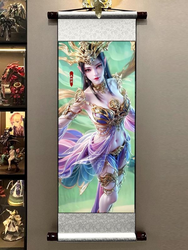 【海外代購】阿喵畫社 彩鱗女王美杜莎卷軸畫 