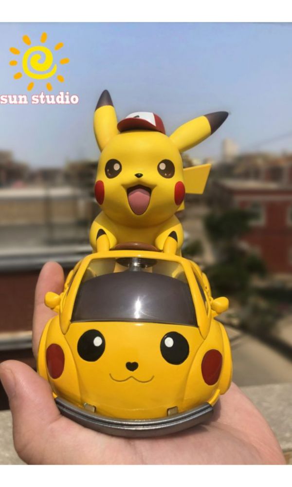 【海外代購】【13/22CM】sun 寶可夢汽車皮卡丘汽車（輪子可動，非電動） 