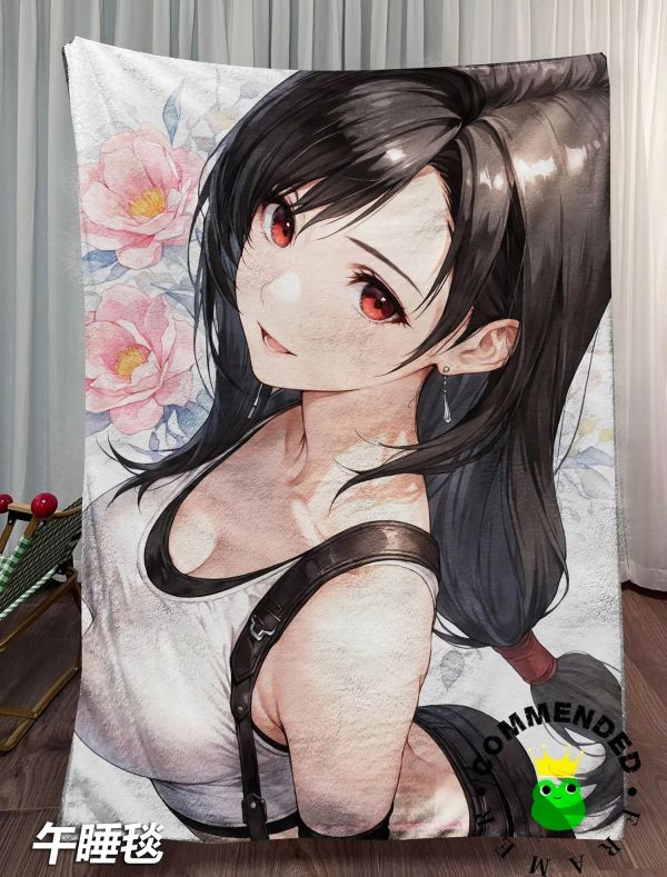 【海外代購】皇呱 《甜美蒂法愛麗絲》最終幻想VII裝飾畫 午睡毯 地毯 