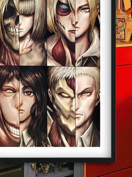 【海外代購】巴洛克 《九大巨人》三笠進擊的巨人利威爾艾倫阿爾敏阿克曼動漫裝飾畫冰箱貼 