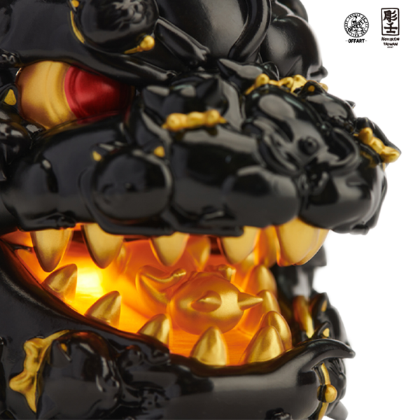 【預定】OFFART 彫壬 12cm 百貓紅蓮 Mini 迷你招財頭雕 墨金版 