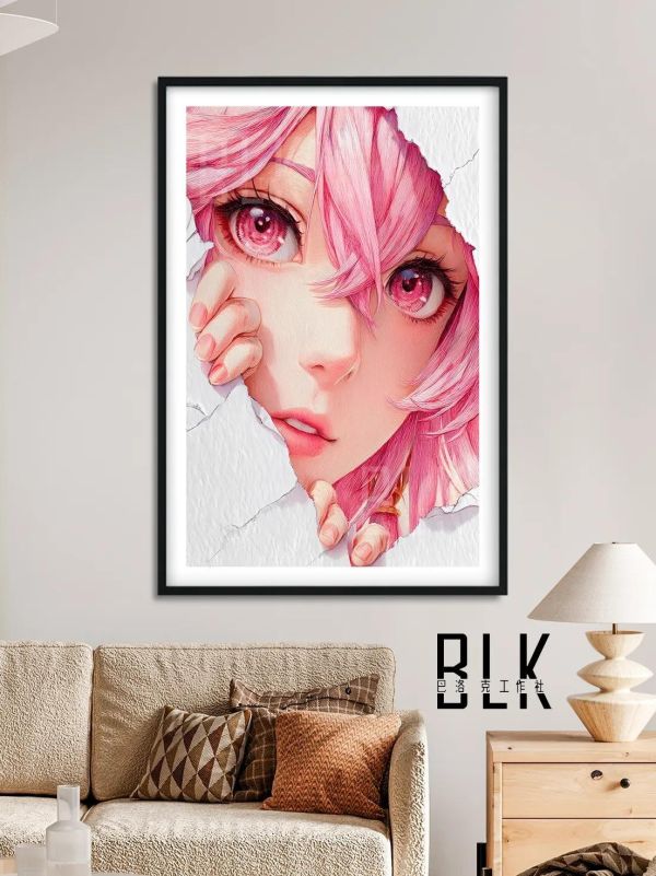 【海外代購】巴洛克 《紙張八重神子》原神動漫裝飾畫冰箱貼 