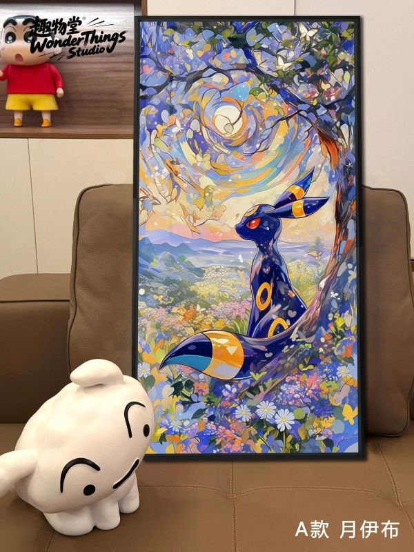 【海外代購】趣物堂 《梵高星野繁花樹間》寶可夢肌理油畫裝飾畫 