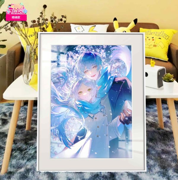 【海外代購】阿喵畫社 芙莉蓮與辛美爾 展館級8k超清精裱畫 牆面掛毯 冰箱貼 