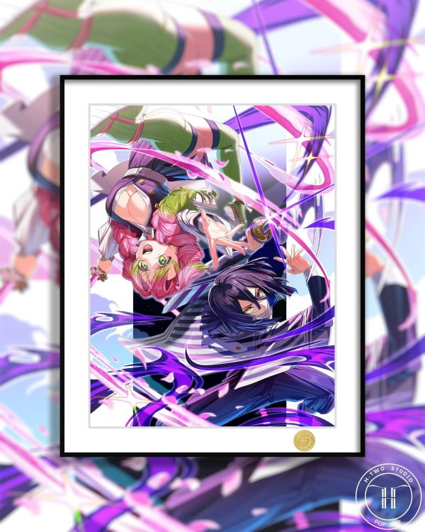 【海外代購】H2工作室 《蜜璃小芭內》鬼滅之刃戀柱蛇柱鬼殺隊裝飾畫 