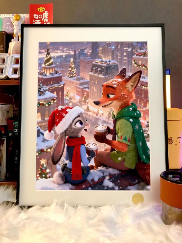 【海外代購】星空《聖誕動物城》瘋狂動物城2Zootopia朱迪尼克裝飾畫 
