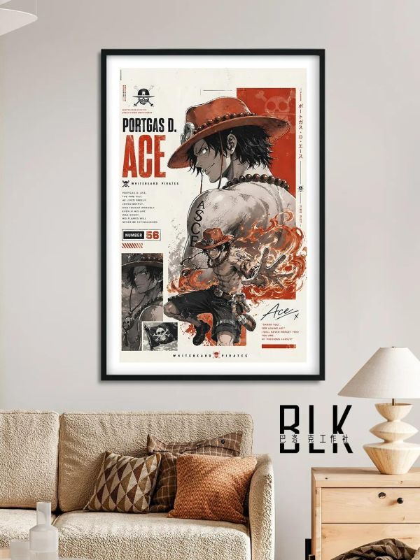 【海外代購】巴洛克 《檔案艾斯》Ace海賊王裝飾畫冰箱貼 