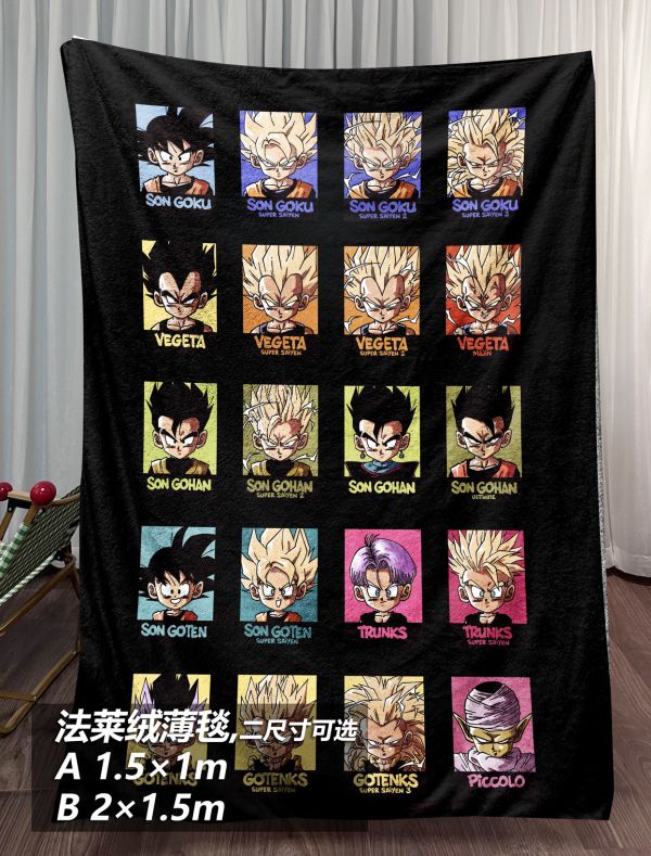 【海外代購】千鳥社 《七龍珠證件照》 七龍珠證件照孫悟空貝吉塔悟飯比克特蘭克斯午睡毯地毯裝飾畫 