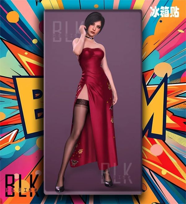 【海外代購】巴洛克《旗袍艾達王》生化危機9里昂飾畫冰箱貼 