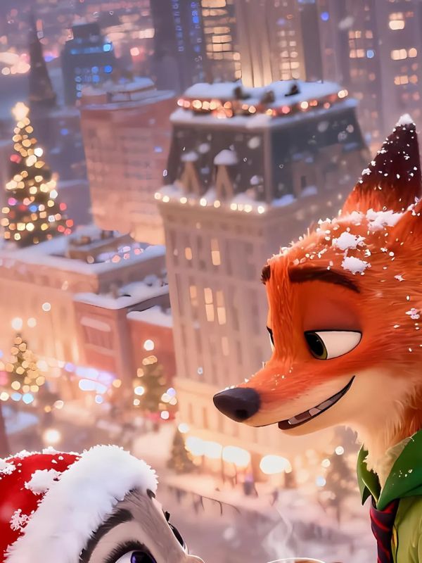 【海外代購】星空《聖誕動物城》瘋狂動物城2Zootopia朱迪尼克裝飾畫 