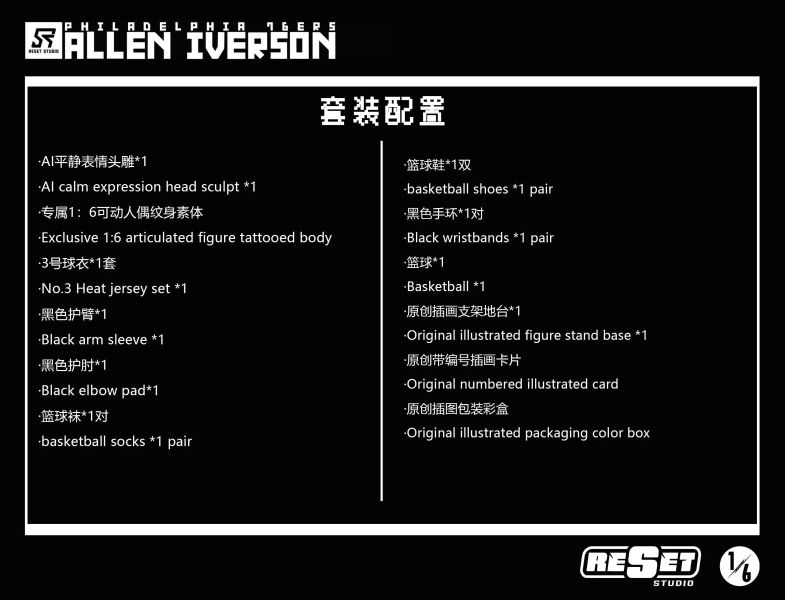 【預定】Reset 巔峯艾弗森紀念版可動人偶 NBA 