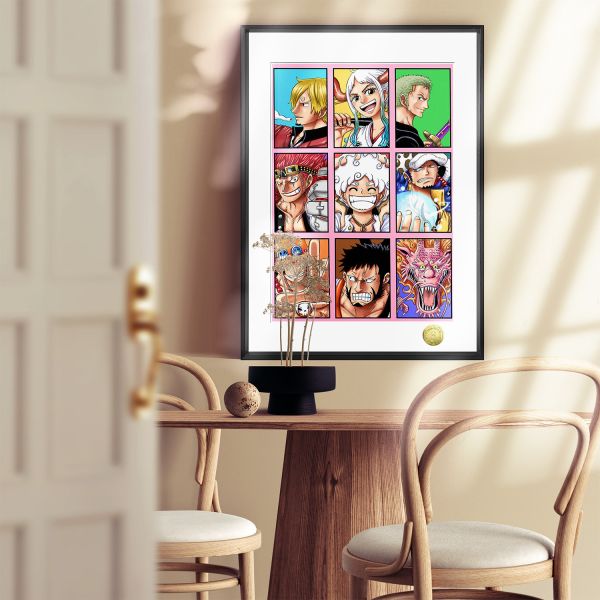 【海外代購】皇呱 《ONE PIECE九宮格》 海賊王主角團九宮格蒙奇·D·魯夫羅諾亞·佐羅娜美週邊裝飾畫 午睡毯 地毯 