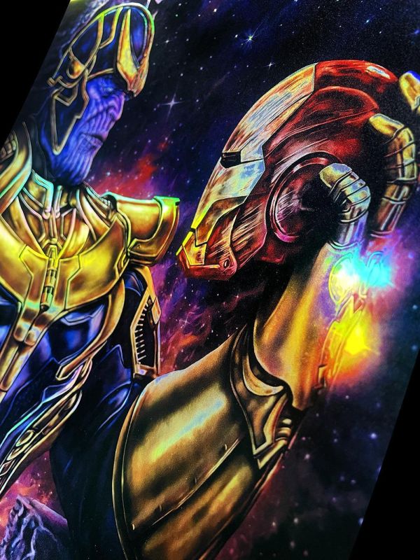 【海外代購】千鳥社 《薩諾斯鐳射》 薩諾斯鋼鐵人復仇者聯盟漫威無限手套潮流炫彩鐳射裝飾畫 