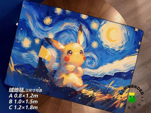【海外代購】皇呱《星空皮卡丘》精靈寶可夢星空皮卡丘裝飾畫 午睡毯 地毯 