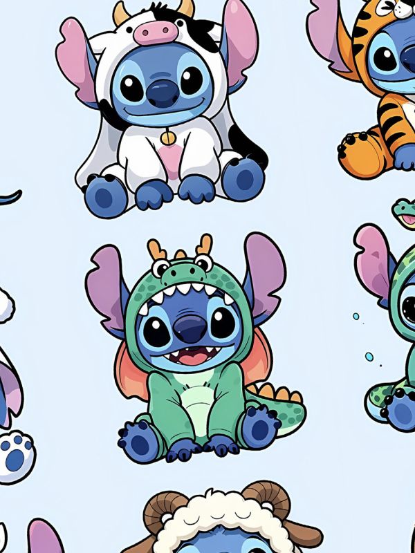 【海外代購】星空 《十二生肖史迪仔》史迪奇星際寶貝Stitch史迪奇布吉布動漫裝飾畫 