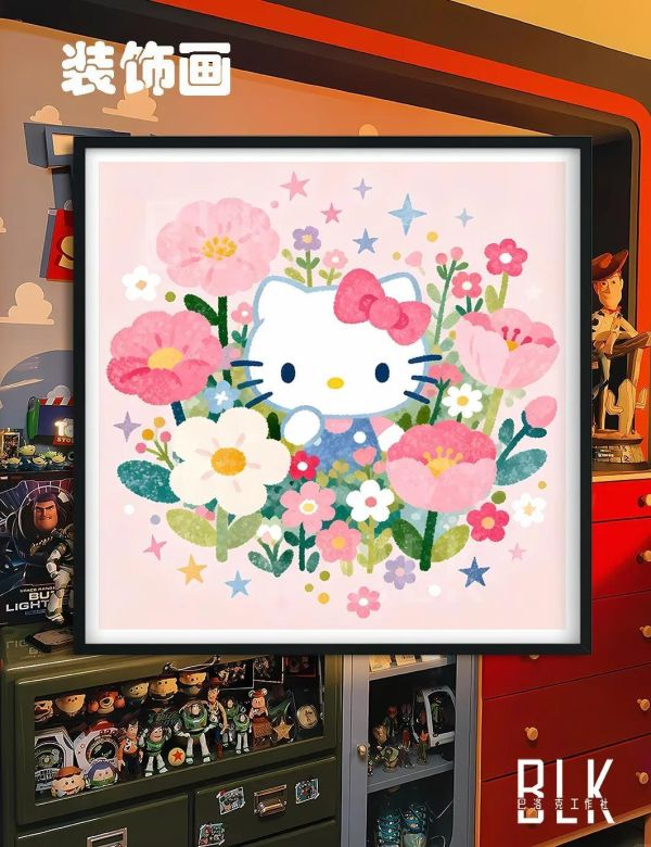 【海外代購】巴洛克 《花花kitty》Hello Kitty新年裝飾畫冰箱貼 