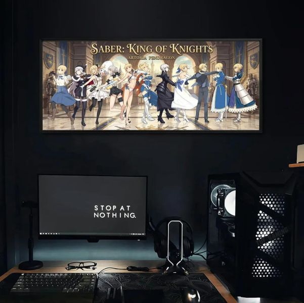 【海外代購】千鳥社《Saber 換裝跳舞》Fate命運之夜換裝全家福地毯鼠標墊裝飾畫 