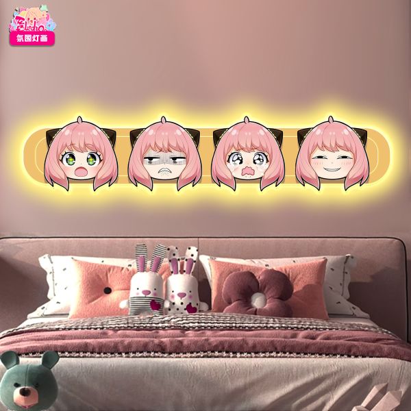 【海外代購】阿喵畫社 阿尼亞經典表情 間諜過家家超長發光燈帶裝飾畫