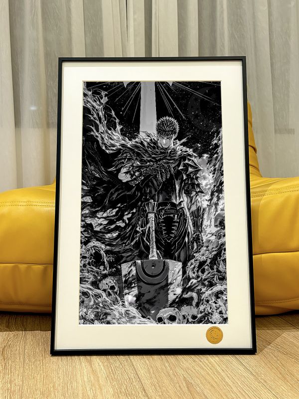 【海外代購】星空 《黑白風格斯》劍風傳奇三浦建太郎烙印戰士Guts嘎子黑色劍士二次元裝飾畫 