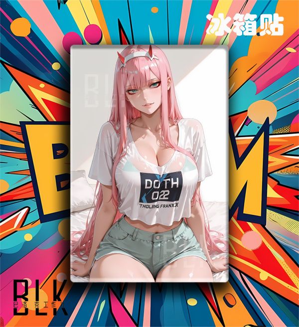 【海外代購】巴洛克 《02日常》約塔zero two國家隊DARLING in the FRANXX動畫裝飾畫 