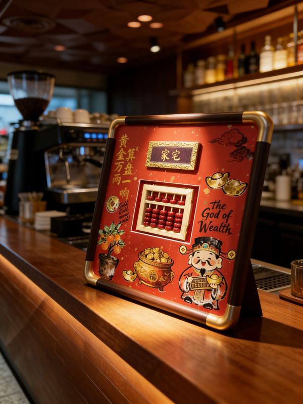 【海外代購】千鳥社 《算盤與福馬》馬年春節算盤招財財神福祿新年禮物孫悟空轉運裝飾畫 