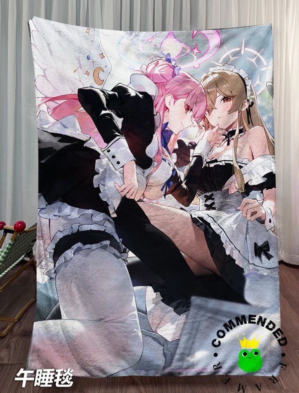 【海外代購】皇呱 《會聖女僕》蔚藍檔案茶會聖園彌香桐藤渚裝飾畫 午睡毯 地毯 