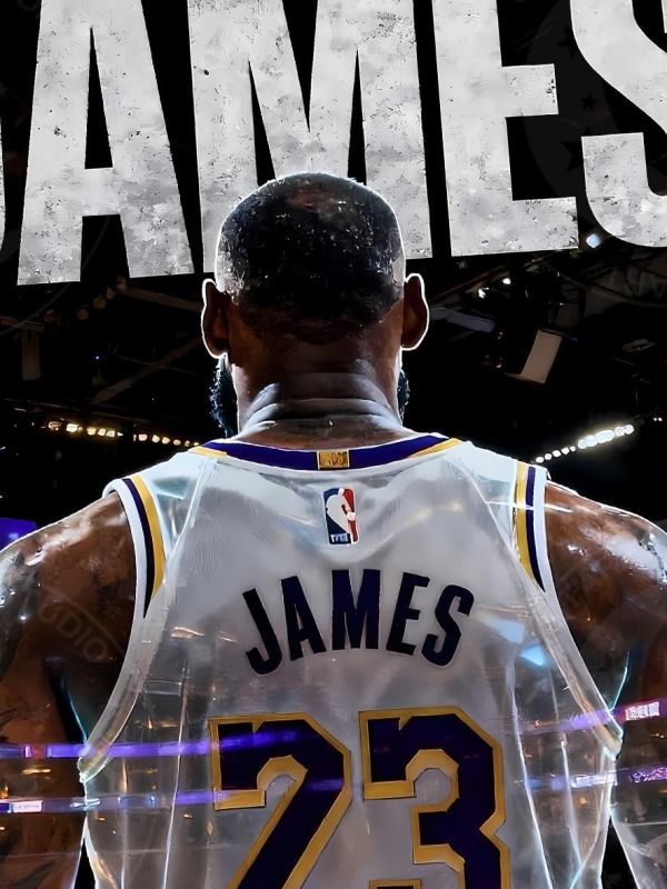 【海外代購】星空 《詹姆斯背影》NBA小皇帝LeBron James科比喬丹庫裡洛杉磯湖人隊裝飾畫 