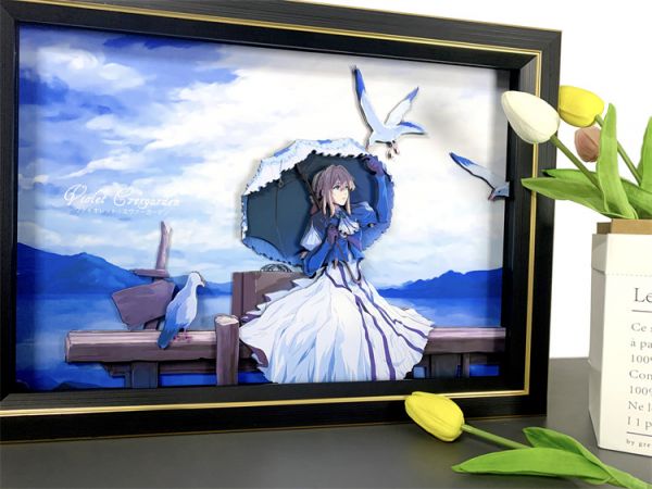 【海外代購】【45CM】萌萌匠 紫羅蘭永恆花園 薇爾莉特 紙藝立體畫01 