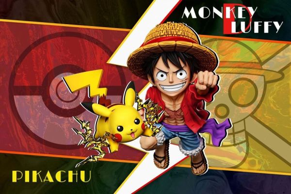 【預定】A+研究所 魯夫共鳴系列 皮卡丘&魯夫 