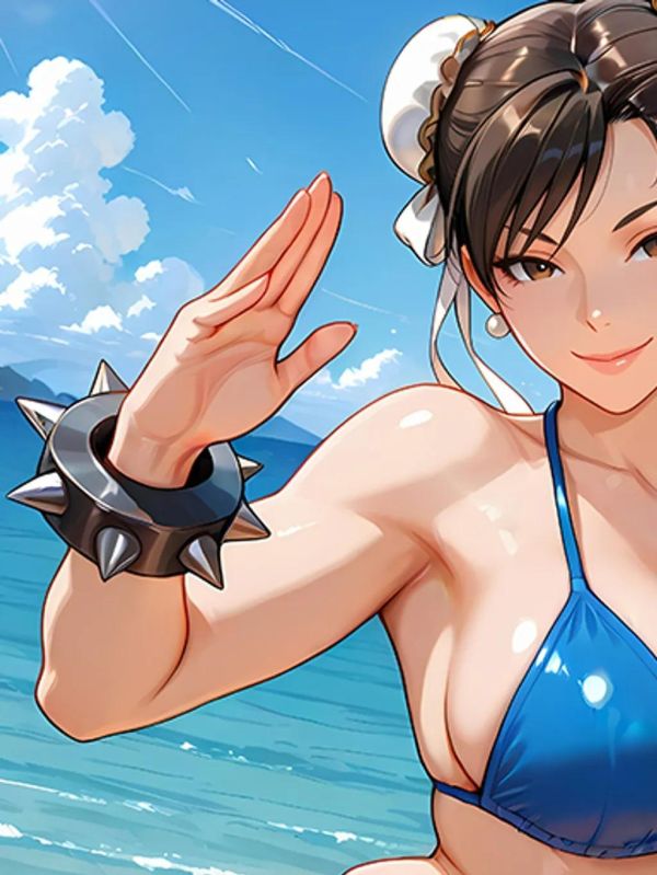 【海外代購】巴洛克《海灘春麗》街頭霸王裝飾畫冰箱貼 
