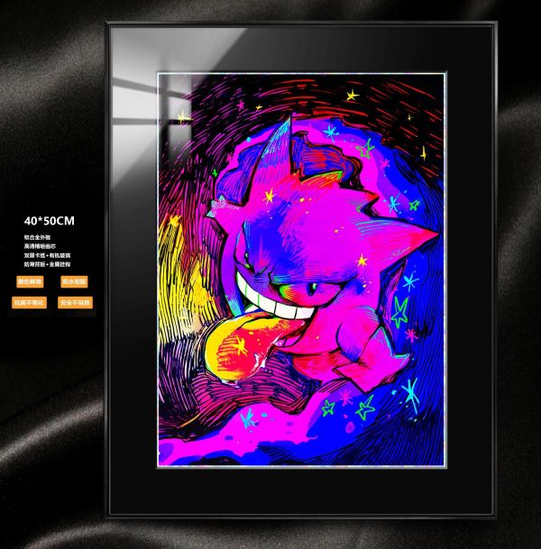 【海外代購】阿喵畫社 塗鴉 耿鬼 展館級寶可夢12k超清精裱畫 滑鼠墊 