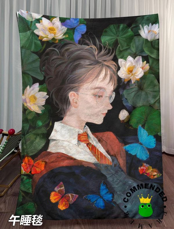 【海外代購】皇呱 《油畫哈利赫敏》哈利·波特霍格沃茨魔法學院裝飾畫 午睡毯 地毯 